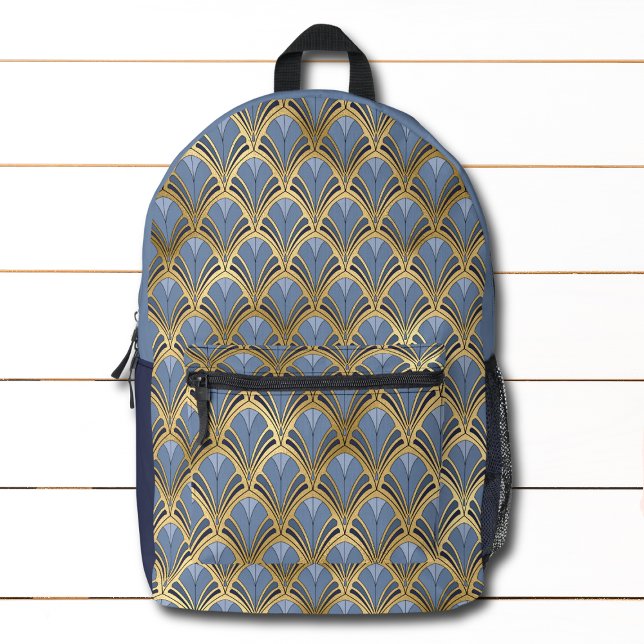 Elegantes blaues Gold Piazza della Riforma Bedruckter Rucksack (Von Creator hochgeladen)
