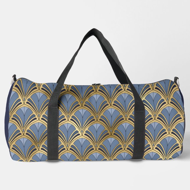 Elegantes blaues Gold Piazza della Riforma Duffle Bag (Vorderseite)