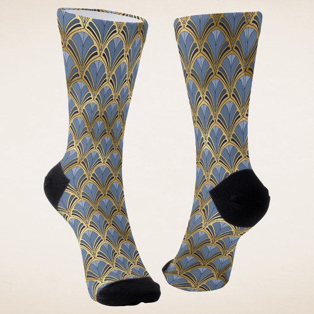 Elegantes blaues Gold Piazza della Riforma Socken (Von Creator hochgeladen)