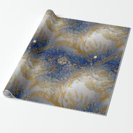 Elegantes blaues Gold und hellblau Geschenkpapier
