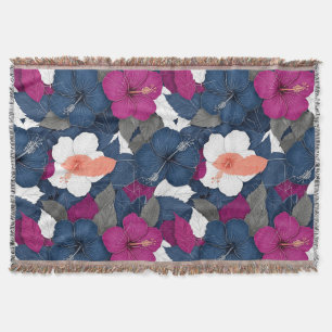 Elegantes blaues Hibiskus-Blumenmuster (2) Decke