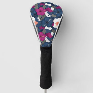 Elegantes blaues Hibiskus-Blumenmuster (2) Golf Headcover