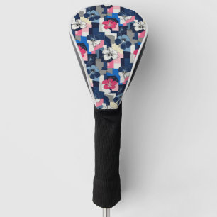 Elegantes blaues Hibiskus-Blumenmuster (4) Golf Headcover