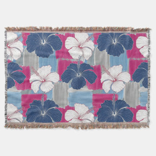 Elegantes blaues Hibiskus-Blumenmuster (5) Decke