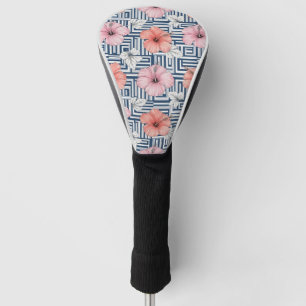 Elegantes blaues Hibiskus-Blumenmuster (6) Golf Headcover