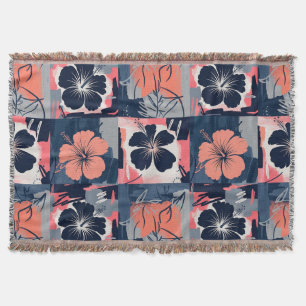 Elegantes Blaues Hibiskus-Blumenmuster (7) Decke