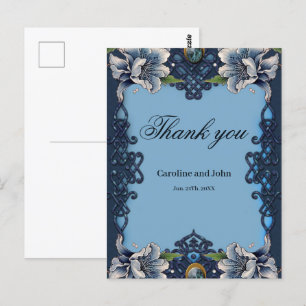 Elegantes blaues keltisches Design Postkarte