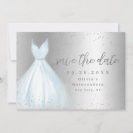 Elegantes blaues Kleid Save the Date Quinceanera