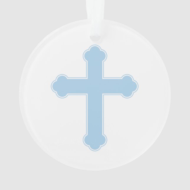 Elegantes blaues Kreuz Ornament (Rückseite)