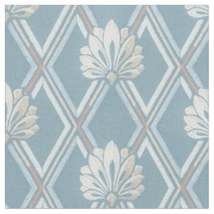 Elegantes blaues Lattice Elfenbeinfedern-Muster Stoff