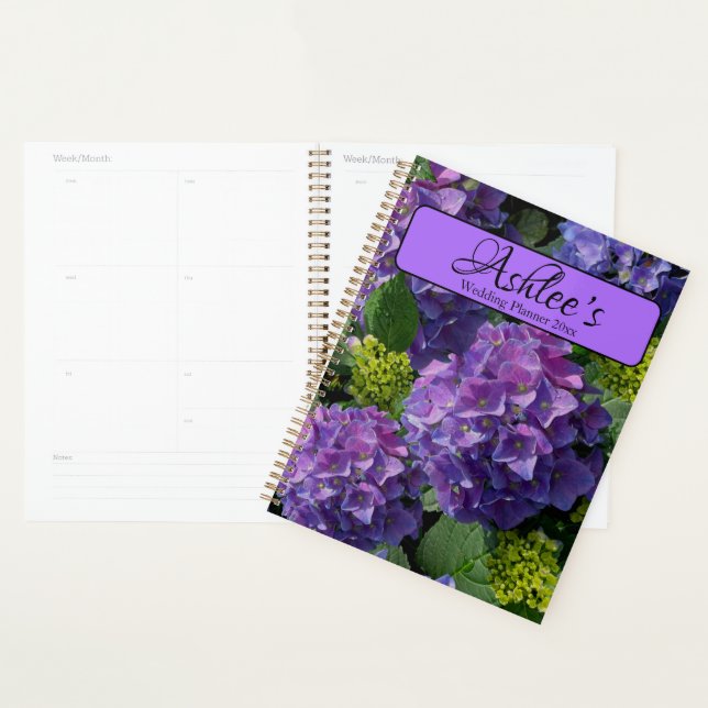 Elegantes blaues lila Magenta grünes Hydrangea Planer (Anzeige)