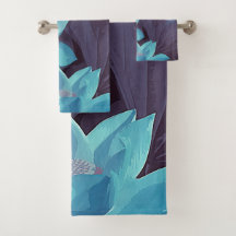 Elegantes blaues Lotus Akrylus Kunstwerk|