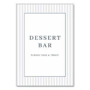 Elegantes blaues minimalistisches Dessertbar-Schil Tischnummer