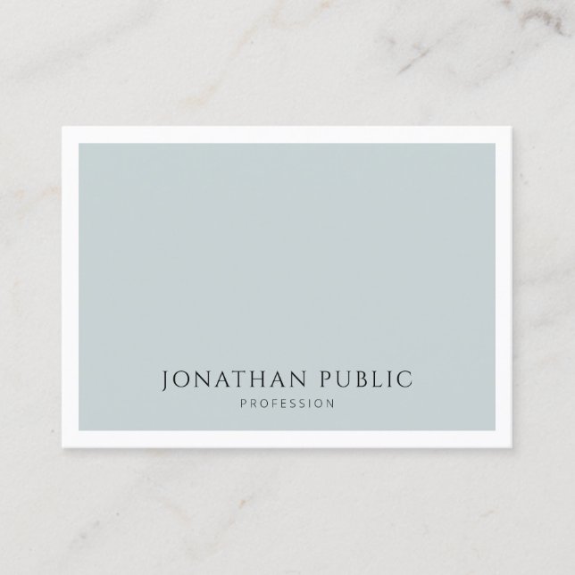 Elegantes, blaues Minimalistisches Template Visitenkarte (Vorderseite)