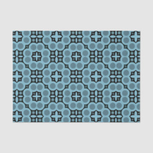 Elegantes Blaues Mosaikmuster Seidenpapier