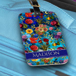 Elegantes blaues Muster-Monogramm-Notebook Gepäckanhänger<br><div class="desc">Vintager blauer Floral Monogramm Gepäckträger Tag. Modernes, schönes und trendiges, lustiges, floralnahes Design. Um es besonders zu machen, ist es auch mit Monogramm und personalisiert mit Namen, Initialen oder beliebigem Text, klicken Sie auf den Link "Weiter anpassen" und verwenden Sie das Design-Tool, um das Design zu ändern, wenn Sie möchten....</div>