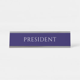 Elegantes blaues Präsidentenschild Schreibtischnamensplakette