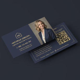 Elegantes blaues professionelles Marketingfoto für Visitenkarte