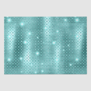 Elegantes Blaues Punkte-Metallglanz-Muster Seidenpapier