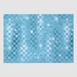Elegantes, blaues Schachbrettmuster für metallisch Seidenpapier