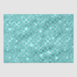 Elegantes, blaues Schachbrettmuster für metallisch Seidenpapier