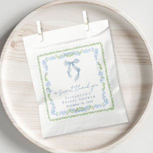 Elegantes blaues Schleifen-Brautabschied-Süßes Dan Geschenktütchen