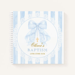 Elegantes blaues Schleifen-Lace Boy Notizbuch