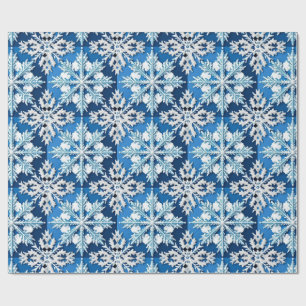Elegantes blaues Schneeflocken-Winter-Wrap Geschenkpapier