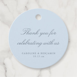 Elegantes blaues Schrift Hochzeit Benutzerdefinier Geschenkanhänger