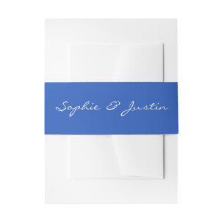 Elegantes blaues Schrift Hochzeitsset Einladungsbanderole