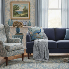 Elegantes blaues stilvolles Retro-Muster für sie Kissen