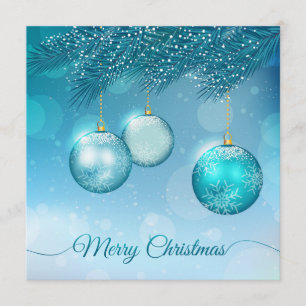 Elegantes blaues Weihnachten verziert Einladung