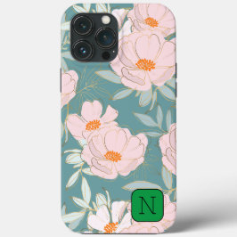 Elegantes Blickfang Design Initial Blue Blume Case-Mate iPhone Hülle