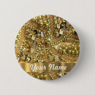 Elegantes bling Gold Button