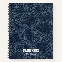 Elegantes Blue Abstrakt Personalisiert Spiral Note Notizbuch