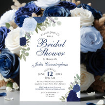 Elegantes Blue Boho Watercolor Brautparty