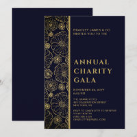 Elegantes Blue Botanical Wohltätigkeit Event Gala