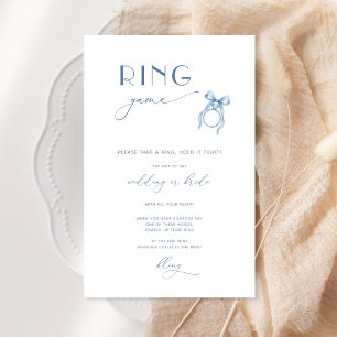 Elegantes Blue Bow Ring Game Brautparty