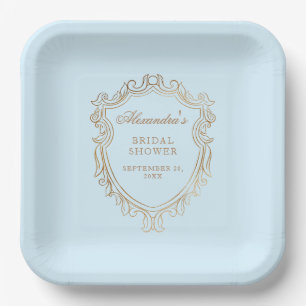 Elegantes Blue Brautparty Party Pappteller