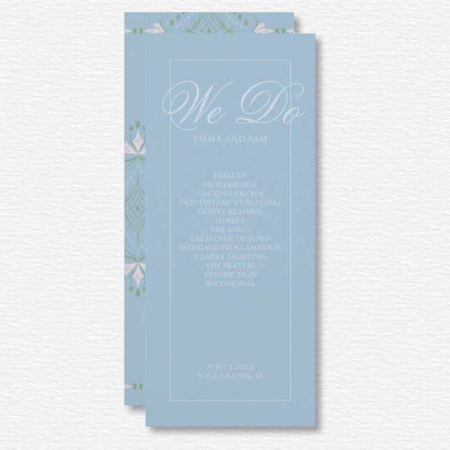 Elegantes Blue Diamond Wedding Programm (Von Creator hochgeladen)
