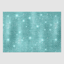Elegantes Blue Diamonds Metallic Glitzer Pattern Seidenpapier