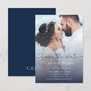 Elegantes Blue Fade Foto Hochzeit speichern das Da