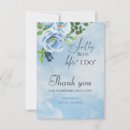 Elegantes Blue Floral Brautparty Dankeskarte