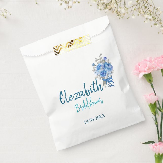 Elegantes Blue Floral Brautparty Geschenktütchen (Versiegelt)