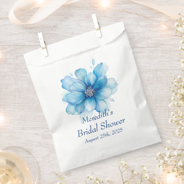 Elegantes Blue Floral Brautparty Geschenktütchen (Ausgeschnitten)