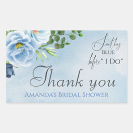 Elegantes Blue Floral Brautparty Rechteckiger Aufkleber
