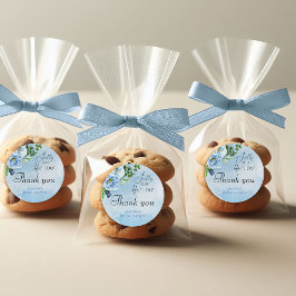 Elegantes Blue Floral Brautparty Runder Aufkleber