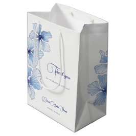 Elegantes Blue Flowers Brautparty Mittlere Geschenktüte