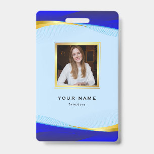 Elegantes Blue Gold Luxury Designer Logo Ausweis