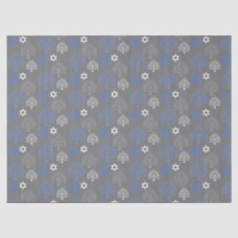 Elegantes Blue Hanukkah Urlaubsmuster Seidenpapier